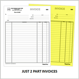 2 part invoices customized