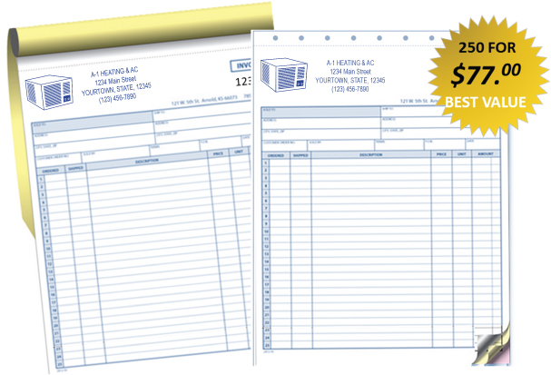 hvac service invoices