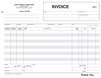 invoice template 8511-0002