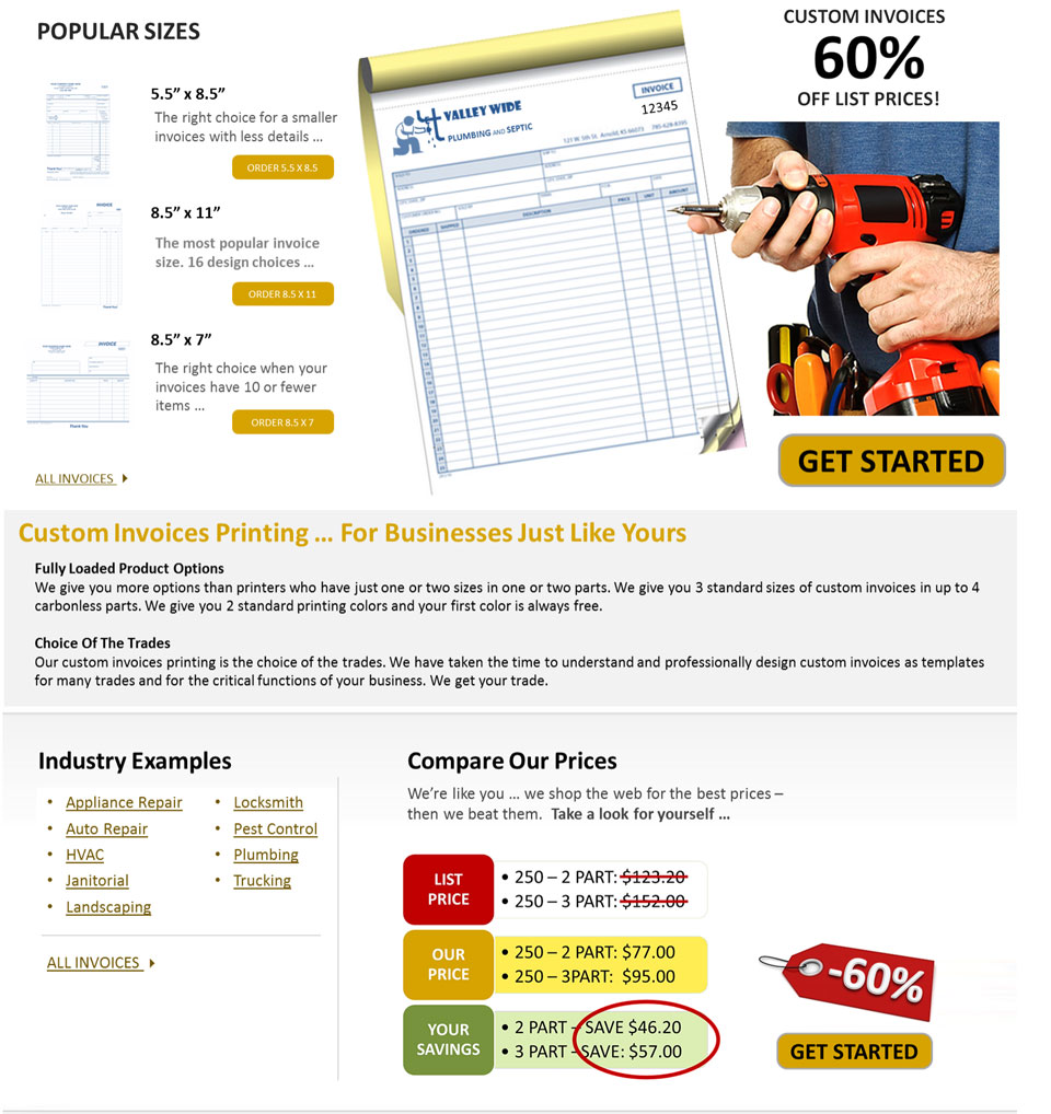 custom invoices printing home image map