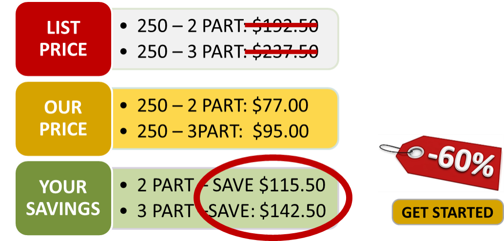 custom invoices 60 percent savings example