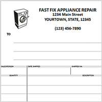 appliance repair invoices