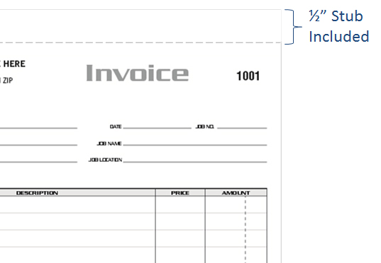custom invoices sizes